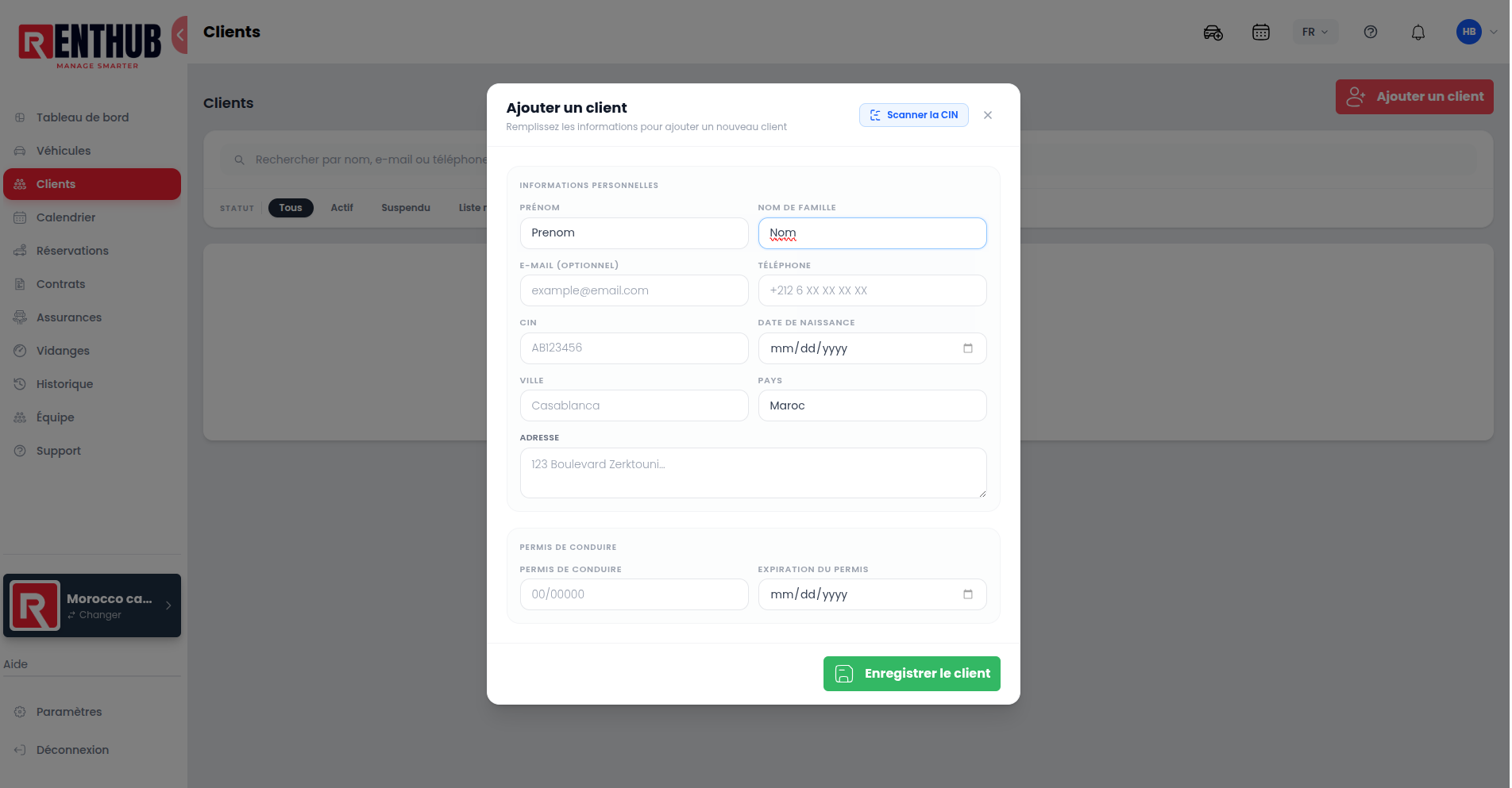 RentHub — Clients